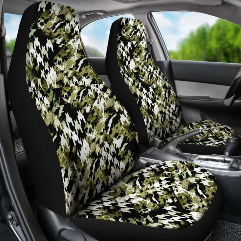 Houndstooth Car Seat Covers Pattern Camo 112608