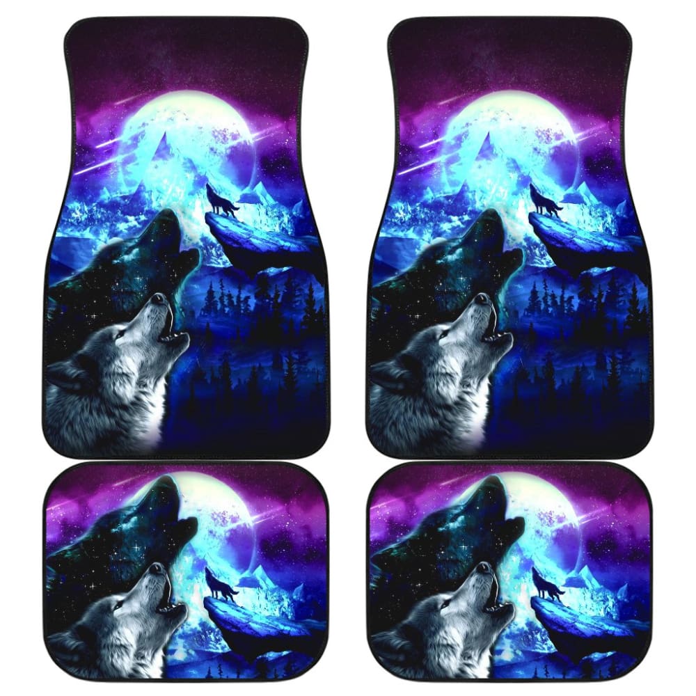 Howling Galaxy Wolves Spirit Printed Car Floor Mats 212003 - YourCarButBetter