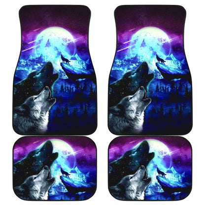 Howling Galaxy Wolves Spirit Printed Car Floor Mats 212003 - YourCarButBetter