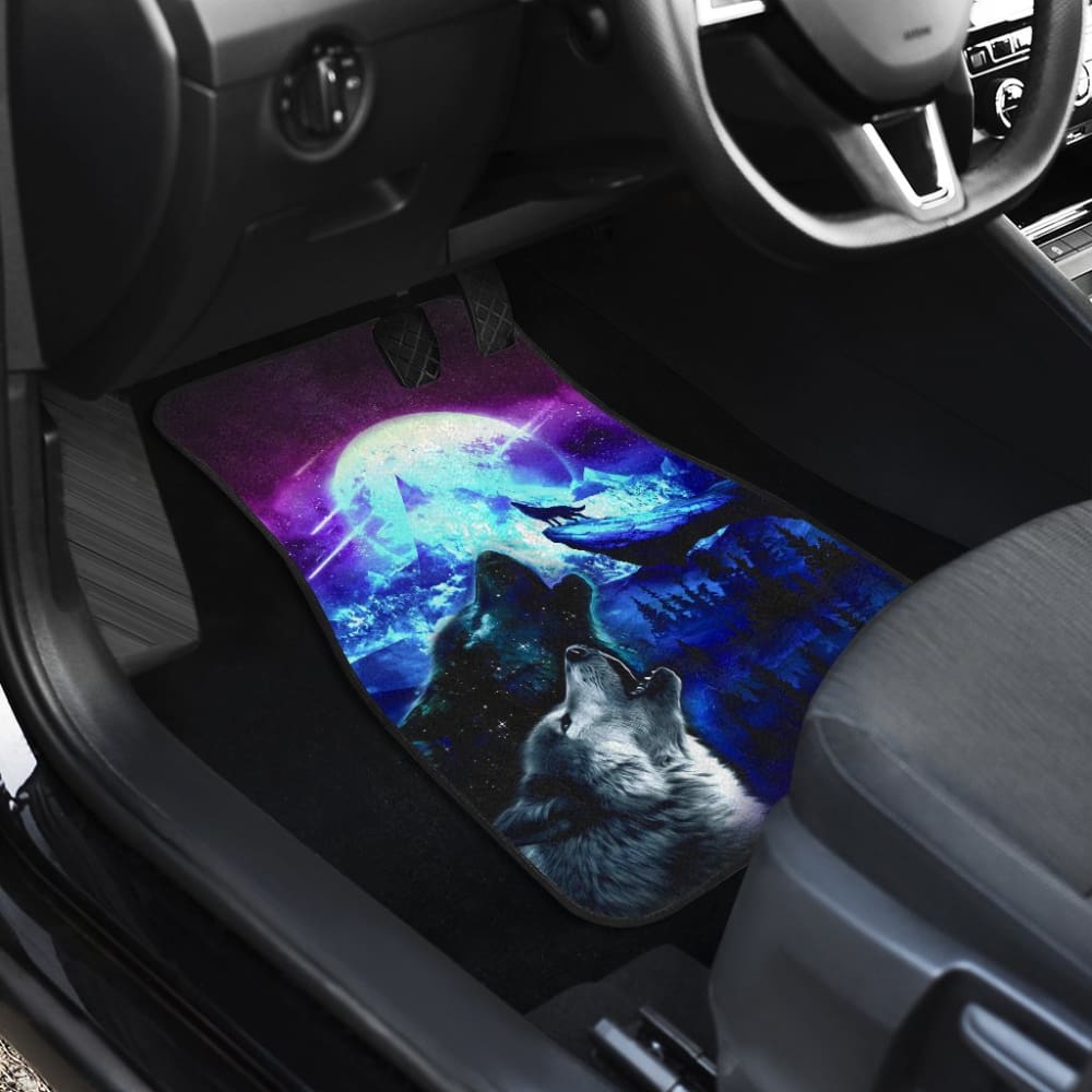 Howling Galaxy Wolves Spirit Printed Car Floor Mats 212003 - YourCarButBetter