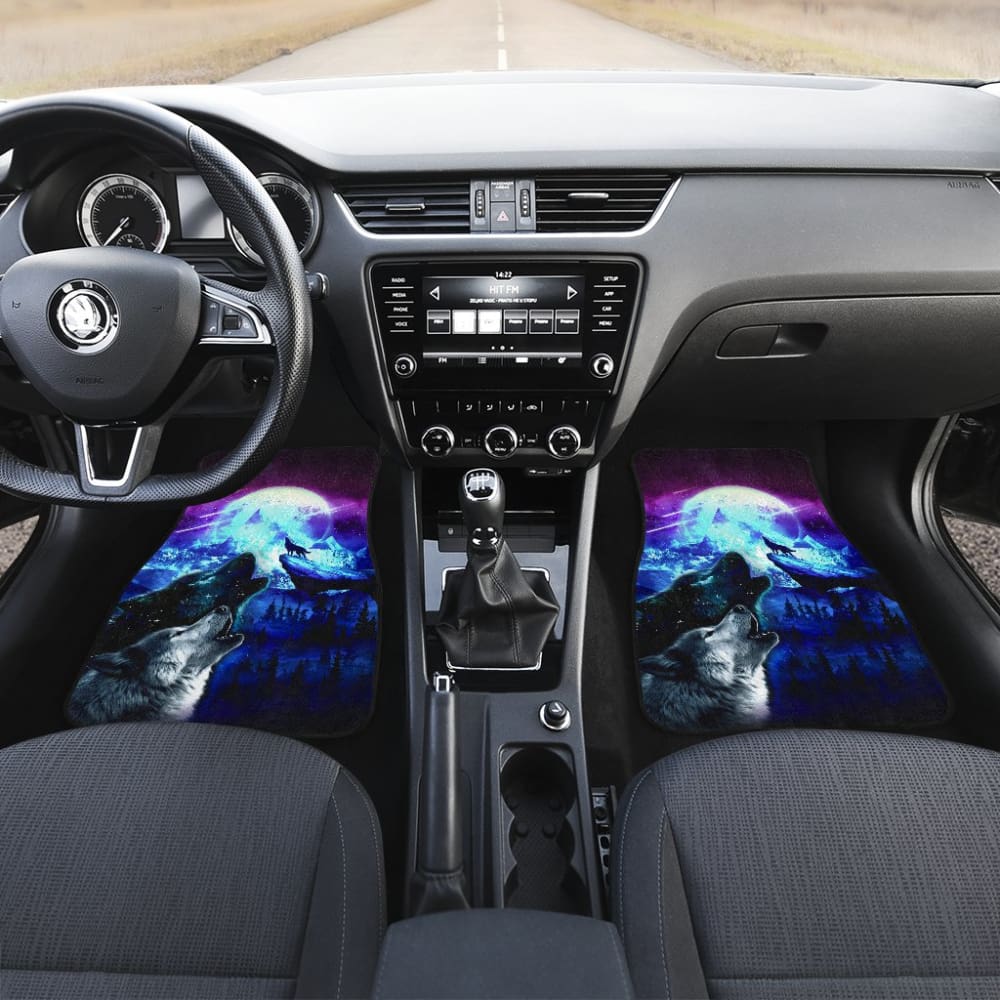 Howling Galaxy Wolves Spirit Printed Car Floor Mats 212003 - YourCarButBetter