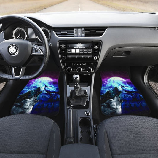 Howling Galaxy Wolves Spirit Printed Car Floor Mats 212003 - YourCarButBetter