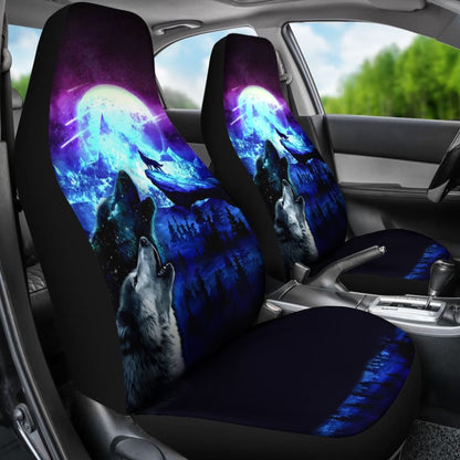 Howling Galaxy Wolves Spirit Printed Car Seat Covers 212003 - YourCarButBetter