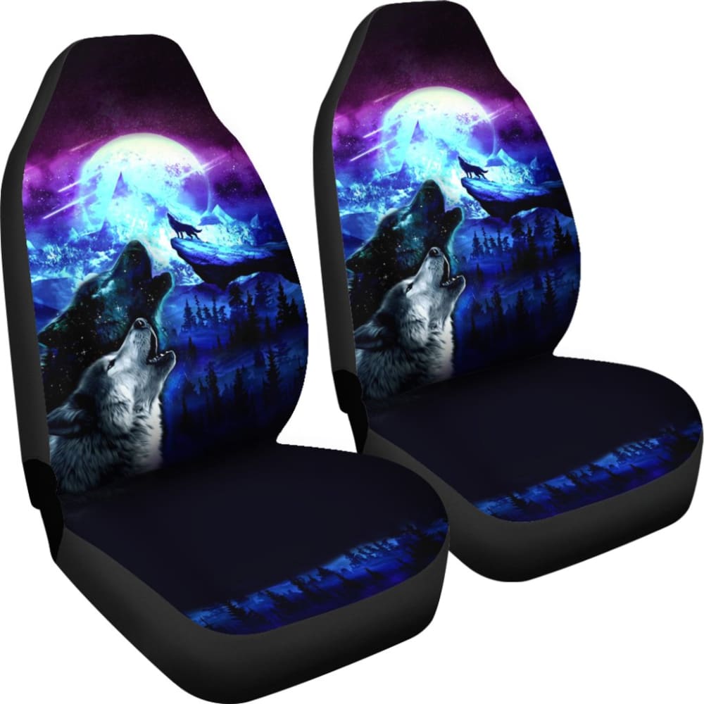 Howling Galaxy Wolves Spirit Printed Car Seat Covers 212003 - YourCarButBetter
