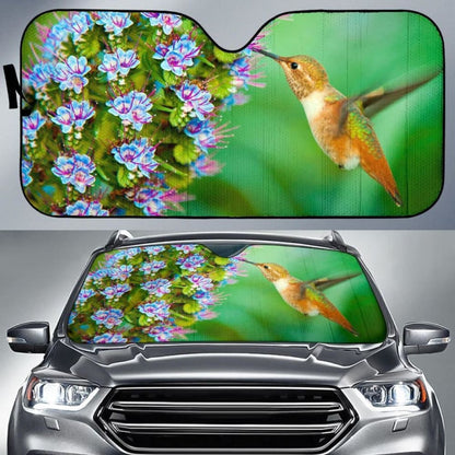 Hummingbird Flower Car Sun Shade 460402 - YourCarButBetter