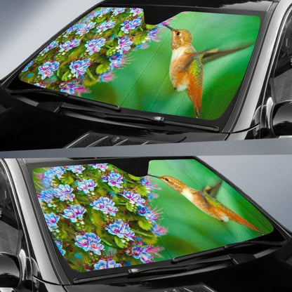 Hummingbird Flower Car Sun Shade 460402 - YourCarButBetter