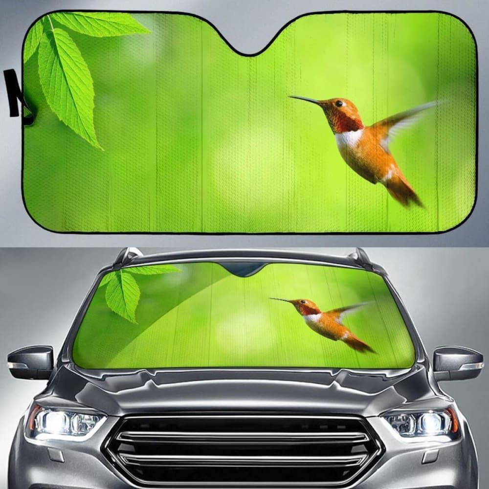 Hummingbird Green Background Blur Background Car Sun Shade 460402 - YourCarButBetter