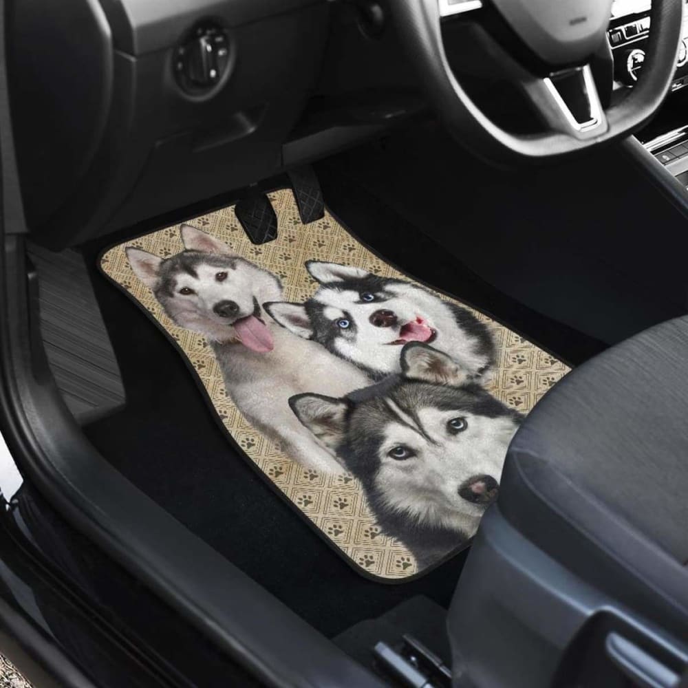 Husky Car Floor Mats Funny For Husky Dog Lover 160830 - YourCarButBetter