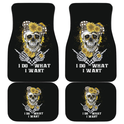 I Do What I Want Skull Sunflower Bandana Floral Flowers Gift Car Floor Mats 212103 - YourCarButBetter
