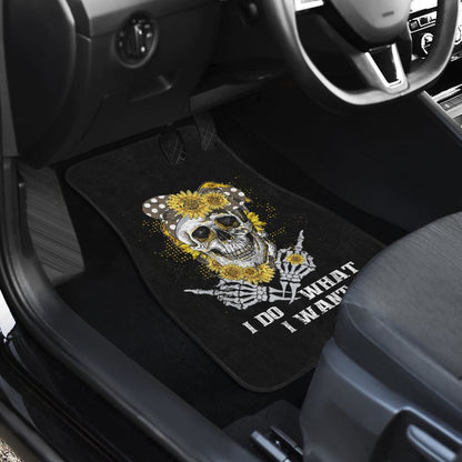 I Do What I Want Skull Sunflower Bandana Floral Flowers Gift Car Floor Mats 212103 - YourCarButBetter