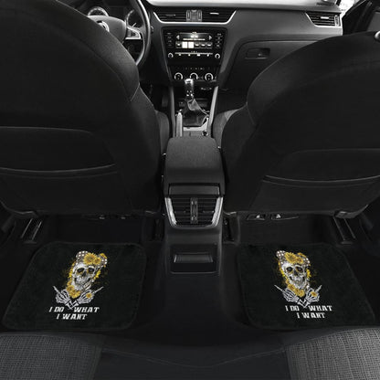 I Do What I Want Skull Sunflower Bandana Floral Flowers Gift Car Floor Mats 212103 - YourCarButBetter