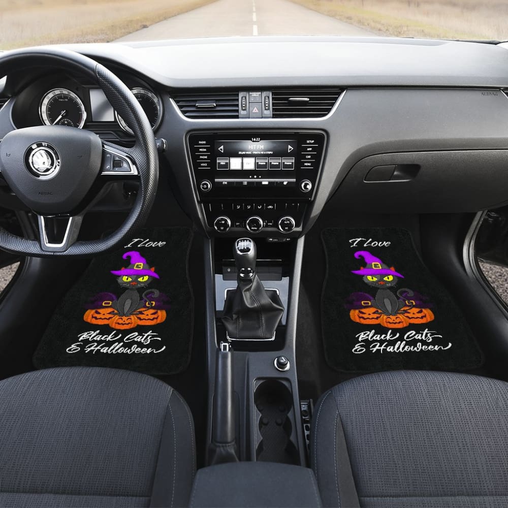 I Love Black Cats And Halloween Car Floor Mats 211110 - YourCarButBetter