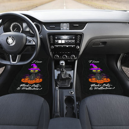 I Love Black Cats And Halloween Car Floor Mats 211110 - YourCarButBetter