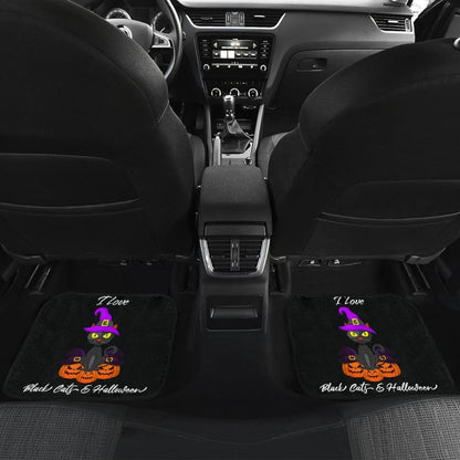 I Love Black Cats And Halloween Car Floor Mats 211110 - YourCarButBetter