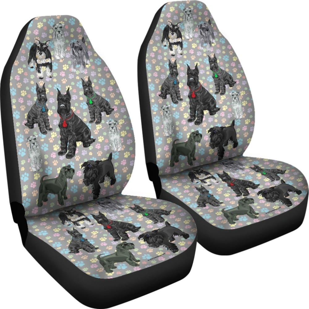 I Love Schnauzers Car Seat Covers (Paw Prints No Heart) - 094209 - YourCarButBetter