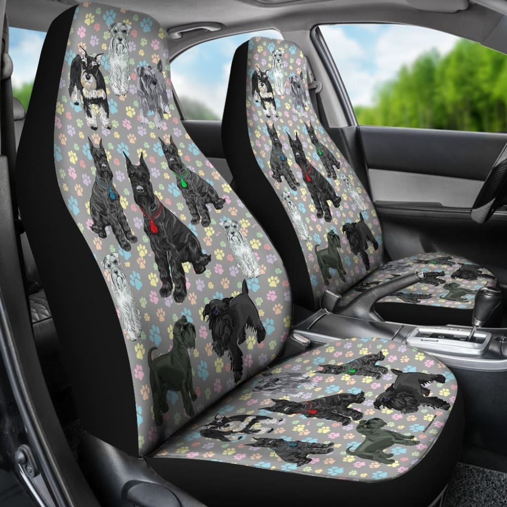 I Love Schnauzers Car Seat Covers (Paw Prints No Heart) - 094209 - YourCarButBetter