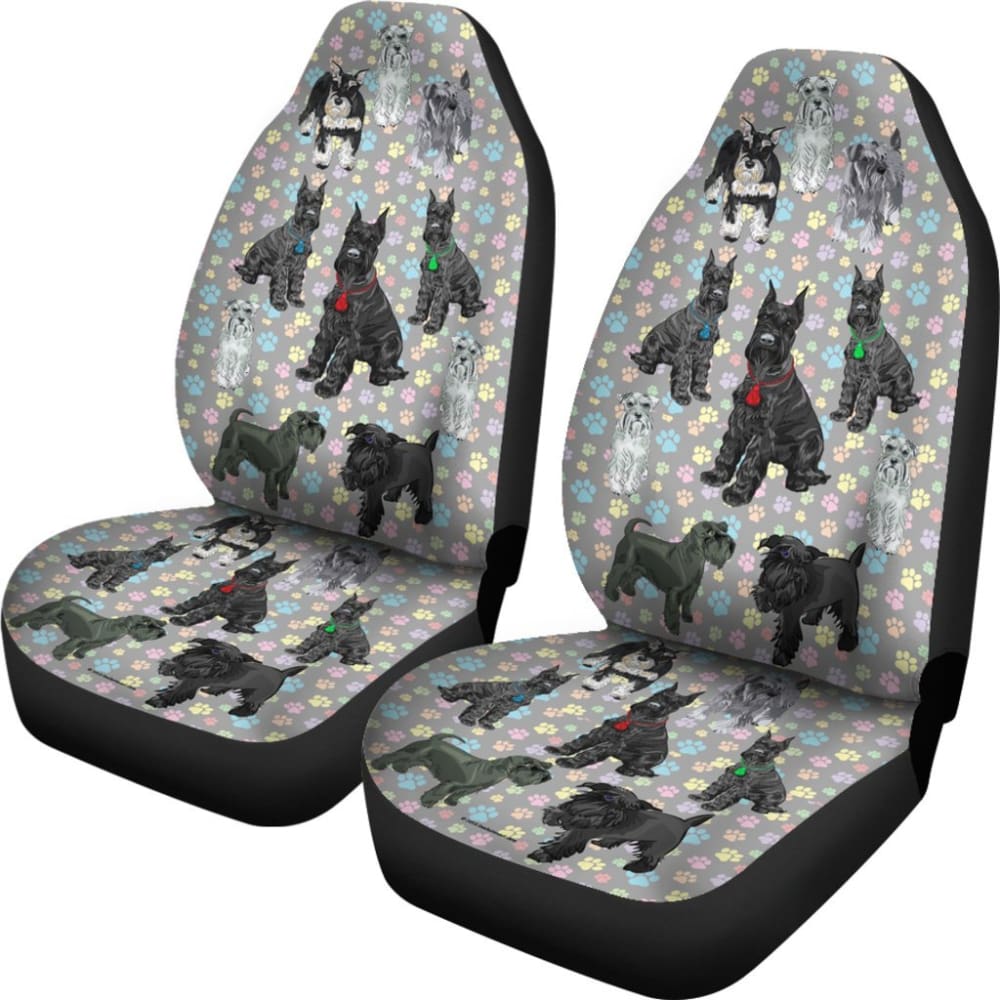 I Love Schnauzers Car Seat Covers (Paw Prints No Heart) - 094209 - YourCarButBetter