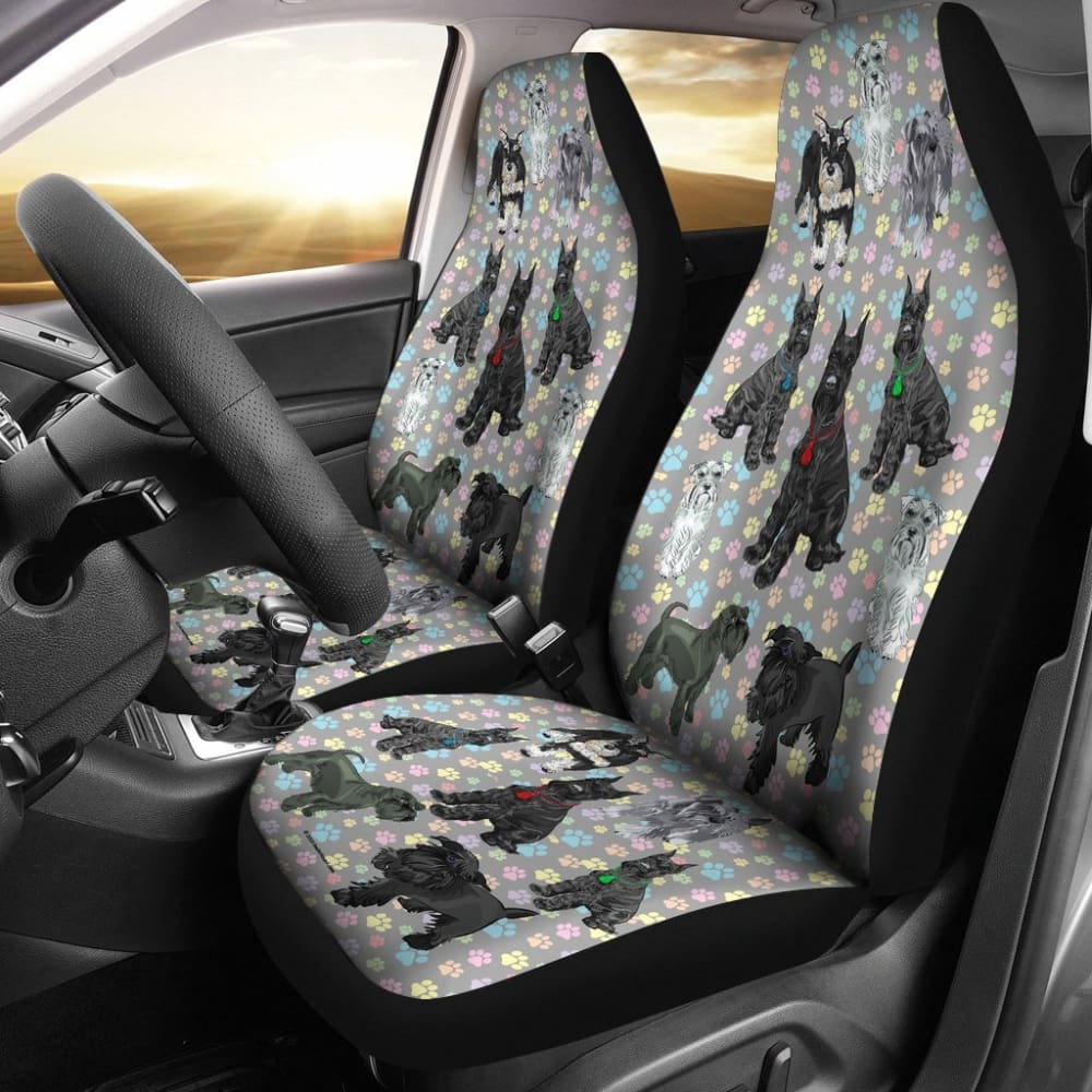 I Love Schnauzers Car Seat Covers (Paw Prints No Heart) - 094209 - YourCarButBetter
