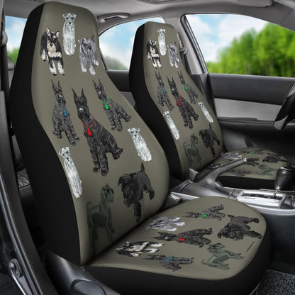 I Love Schnauzers Car Seat Covers (Sharkskin No Heart) 101819 - YourCarButBetter