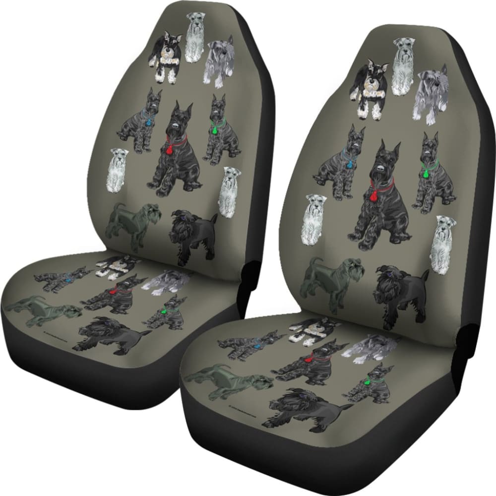 I Love Schnauzers Car Seat Covers (Sharkskin No Heart) 101819 - YourCarButBetter