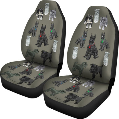 I Love Schnauzers Car Seat Covers (Sharkskin No Heart) 101819 - YourCarButBetter