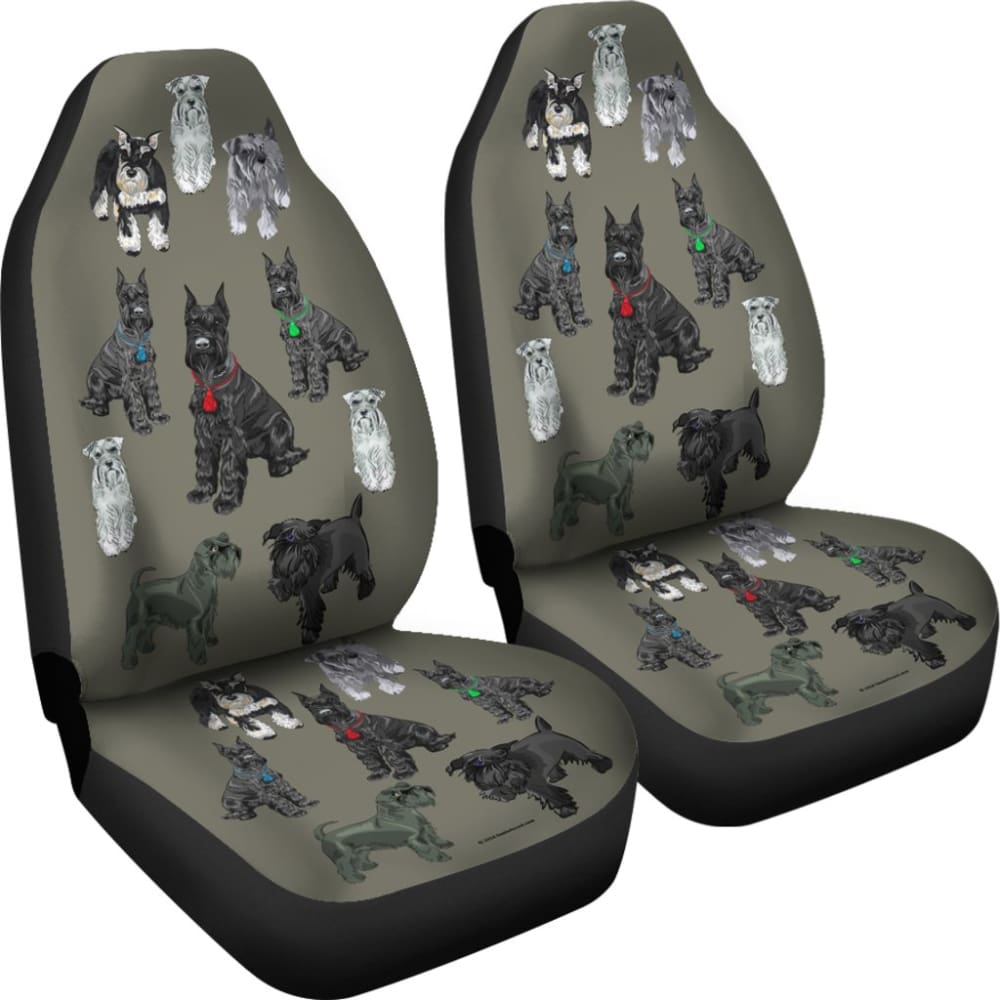 I Love Schnauzers Car Seat Covers (Sharkskin No Heart) 101819 - YourCarButBetter