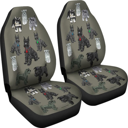 I Love Schnauzers Car Seat Covers (Sharkskin No Heart) 101819 - YourCarButBetter