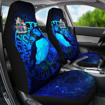 Iceland Car Seat Covers - Puffin And Vegvisir - 105905 - YourCarButBetter