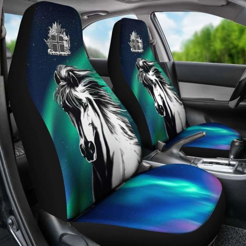 Icelandic Horse Northern Lights Car Seat Covers 170804