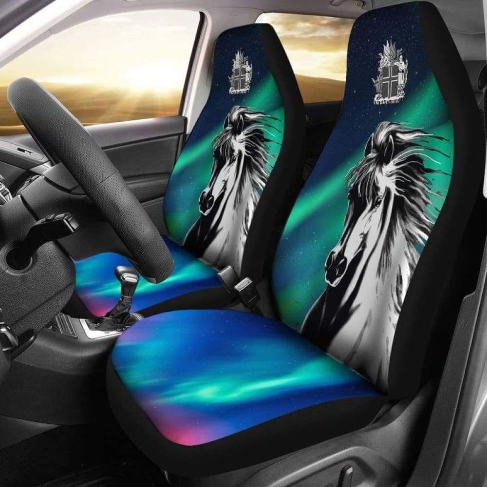 Icelandic Horse Northern Lights Car Seat Covers 200904