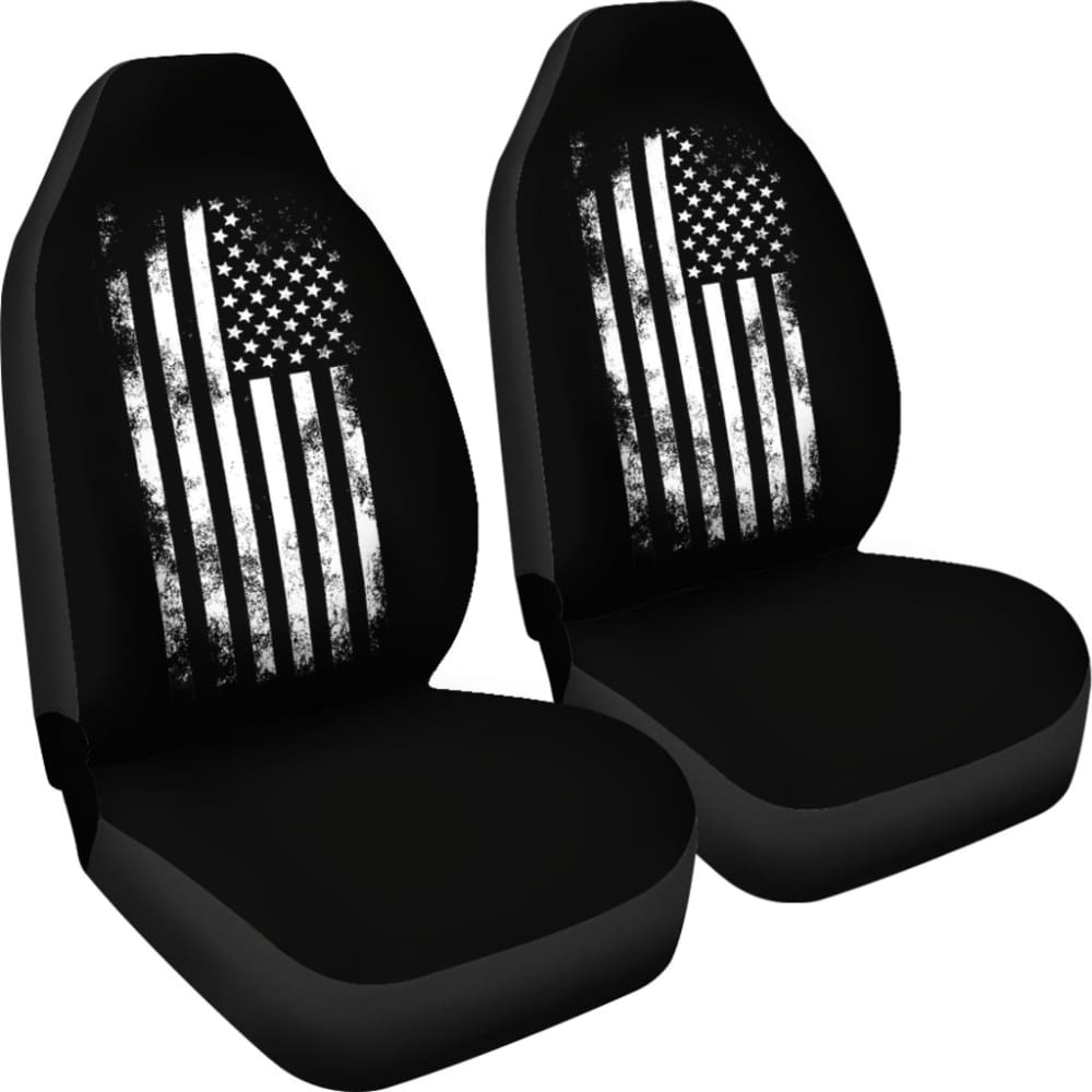 Iconic Black American Flag Car Seat Covers 211005 - YourCarButBetter