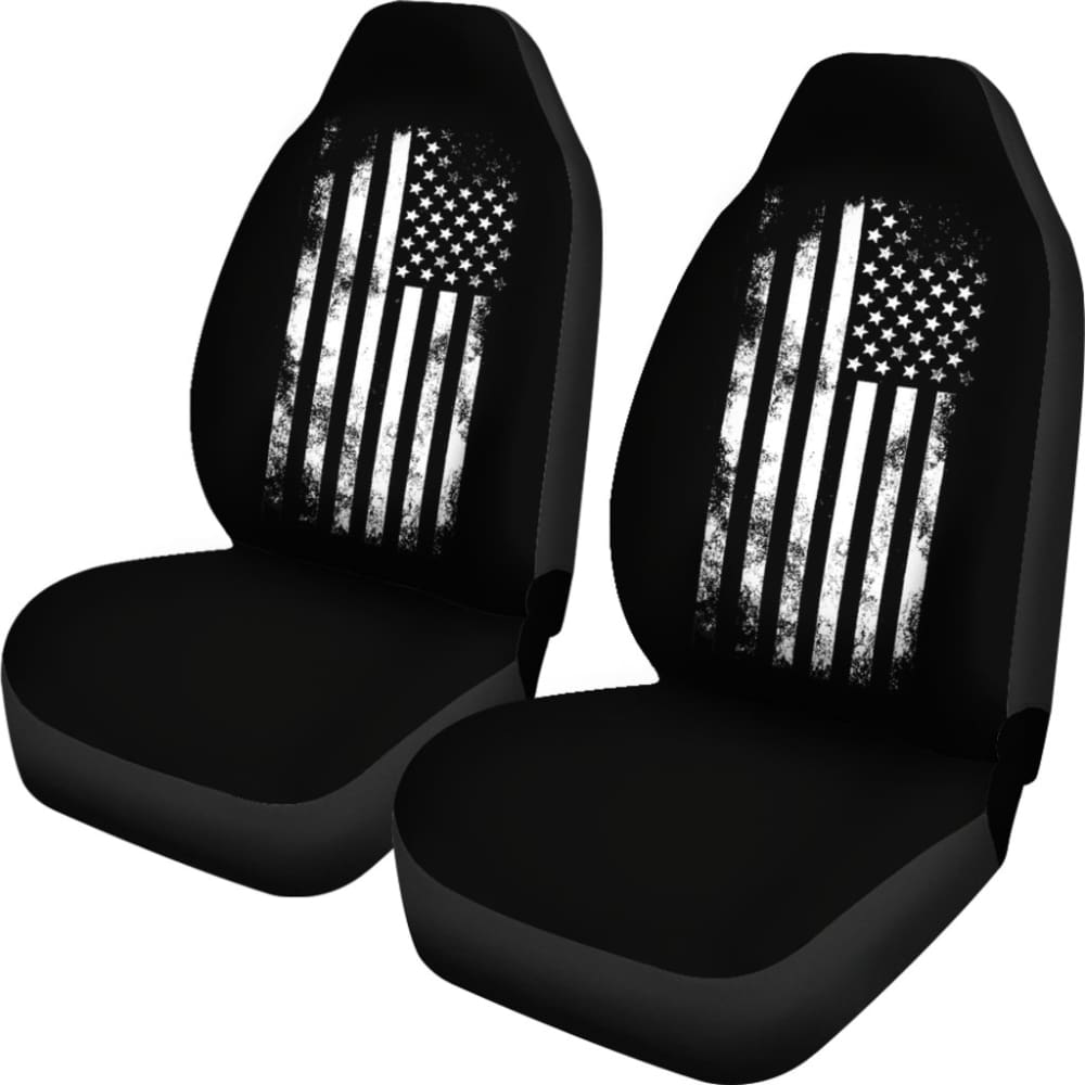 Iconic Black American Flag Car Seat Covers 211005 - YourCarButBetter