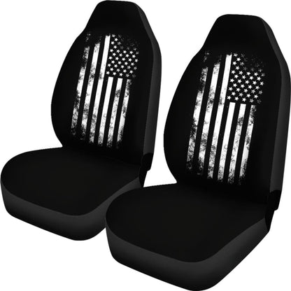 Iconic Black American Flag Car Seat Covers 211005 - YourCarButBetter