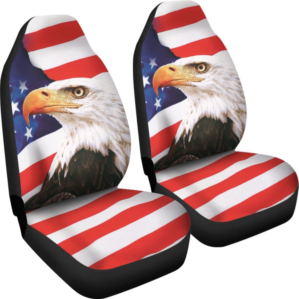 Iconic Eagle American Flag Car Seat Covers 211005 - YourCarButBetter