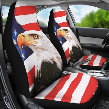 Iconic Eagle American Flag Car Seat Covers 211005 - YourCarButBetter