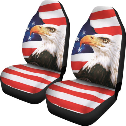 Iconic Eagle American Flag Car Seat Covers 211005 - YourCarButBetter