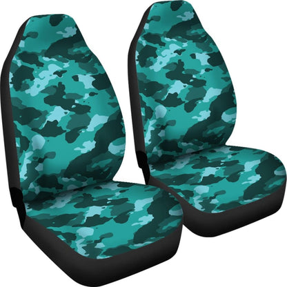 Iconic Teal Camouflage Car Seat Covers 210807 - YourCarButBetter