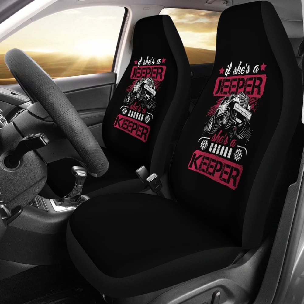If She’s a Jeeper She’s a Keeper Car Seat Covers 210507 - YourCarButBetter