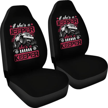 If She’s a Jeeper She’s a Keeper Car Seat Covers 210507 - YourCarButBetter