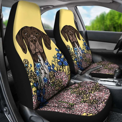 Illustrated German Shorthaired Pointer Car Seat Covers 090629 - YourCarButBetter