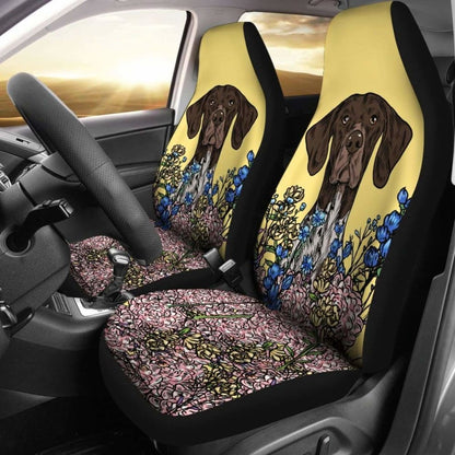 Illustrated German Shorthaired Pointer Car Seat Covers 090629 - YourCarButBetter
