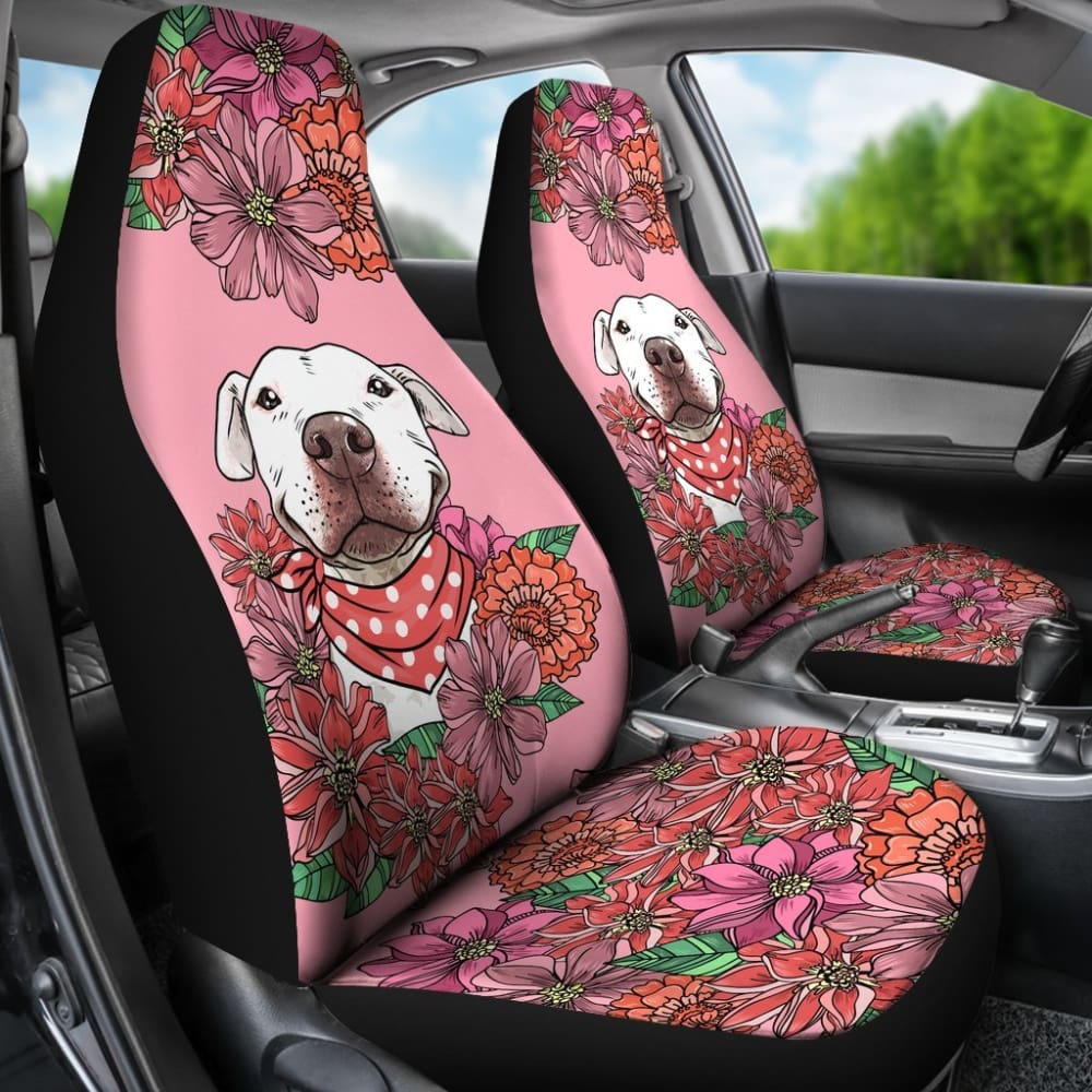 Illustrated Pit Bull Car Seat Covers 174510 - YourCarButBetter