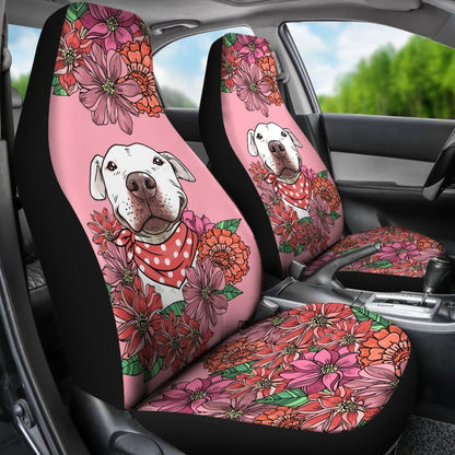 Illustrated Pit Bull Car Seat Covers 174510 - YourCarButBetter