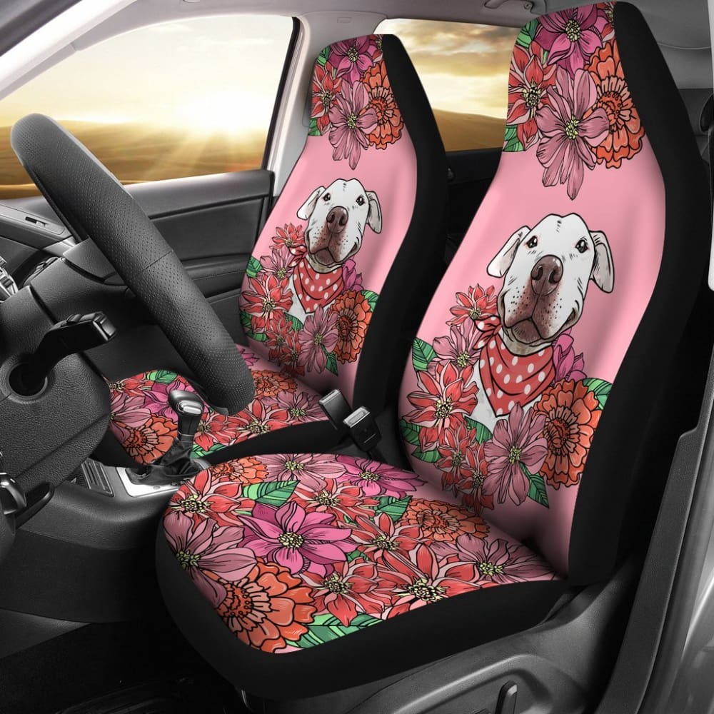 Illustrated Pit Bull Car Seat Covers 174510 - YourCarButBetter
