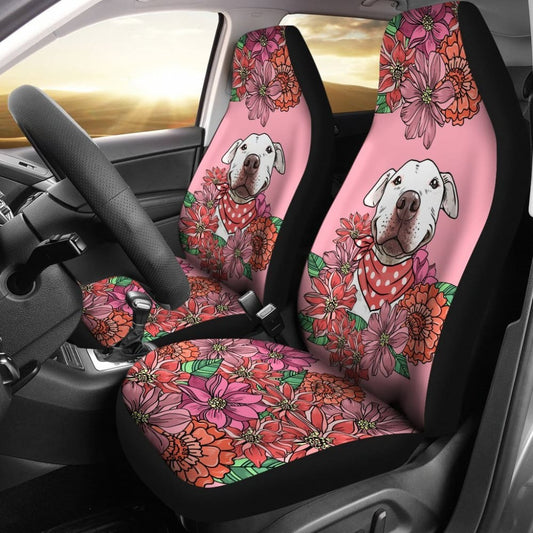 Illustrated Pit Bull Car Seat Covers 174510 - YourCarButBetter