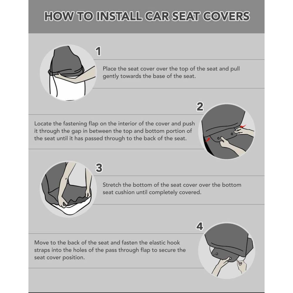 Illustrated Pit Bull Car Seat Covers 174510 - YourCarButBetter