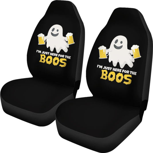 I’m Just Here For The Boos Funny Ghost Car Seat Covers 212001 - YourCarButBetter