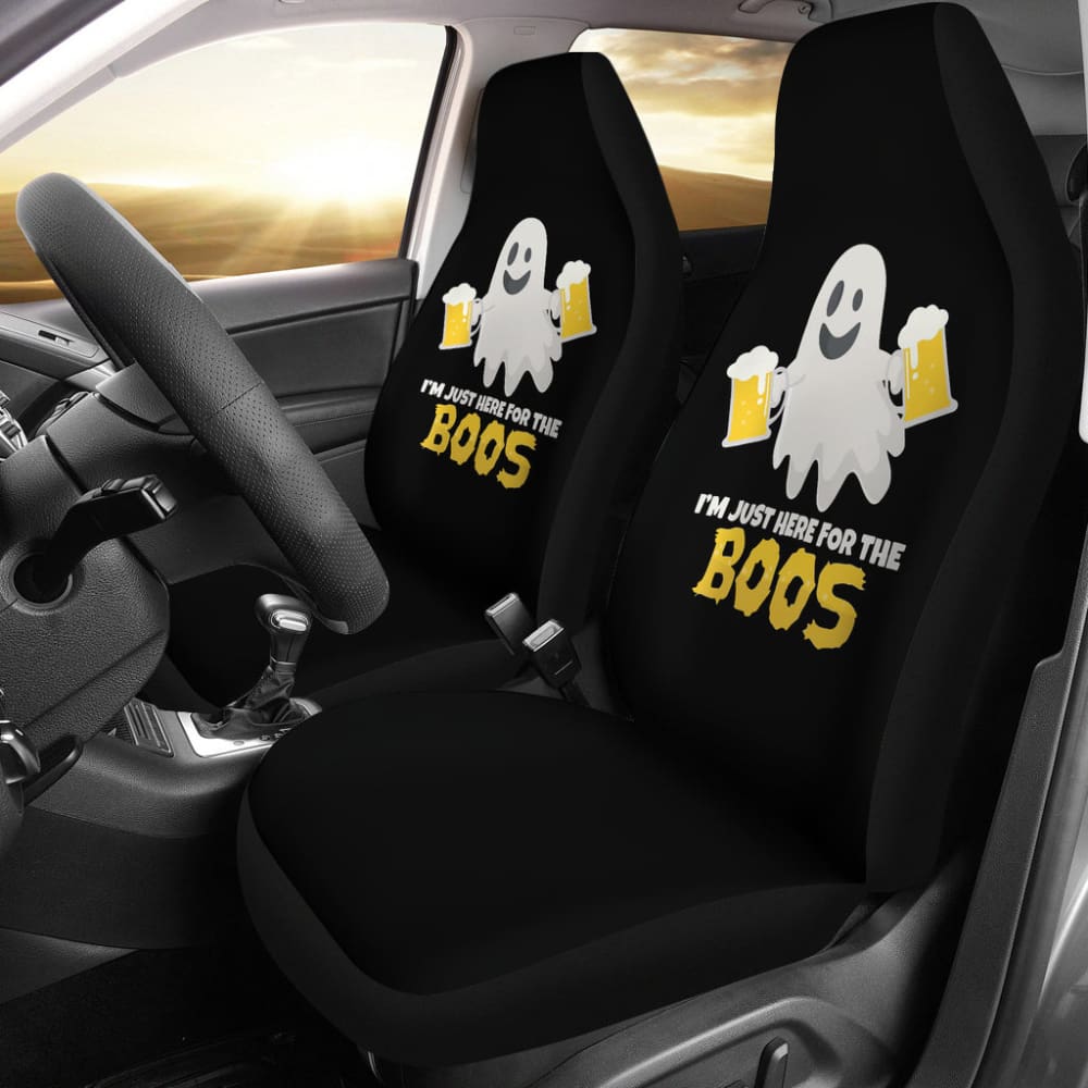 I’m Just Here For The Boos Funny Ghost Car Seat Covers 212001 - YourCarButBetter