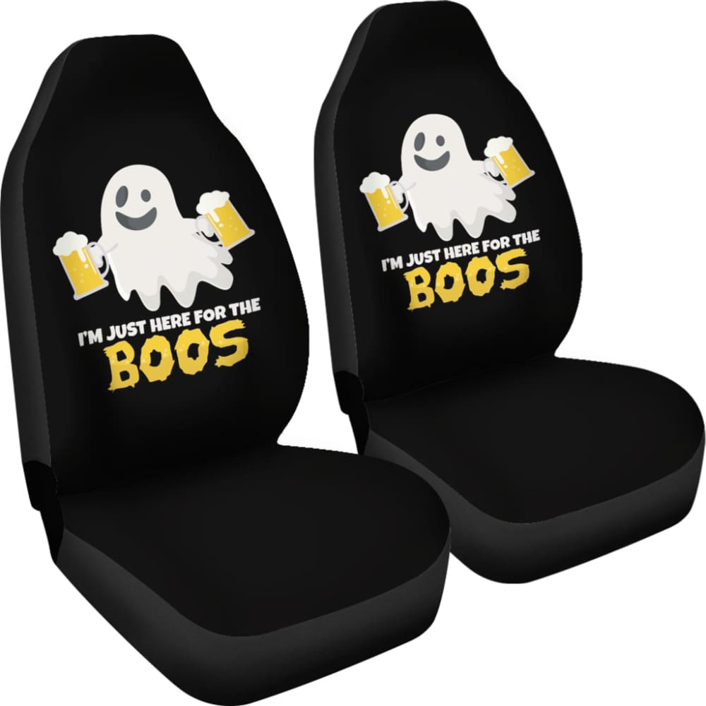 I’m Just Here For The Boos Funny Ghost Car Seat Covers 212001 - YourCarButBetter