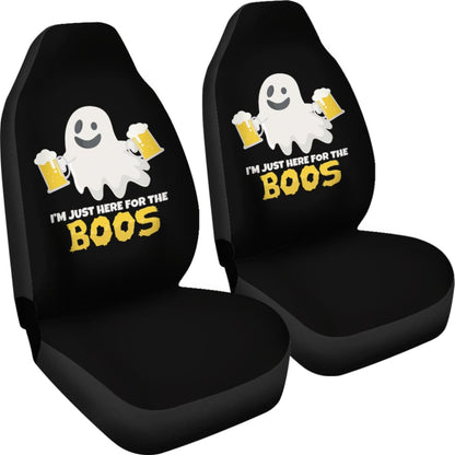 I’m Just Here For The Boos Funny Ghost Car Seat Covers 212001 - YourCarButBetter
